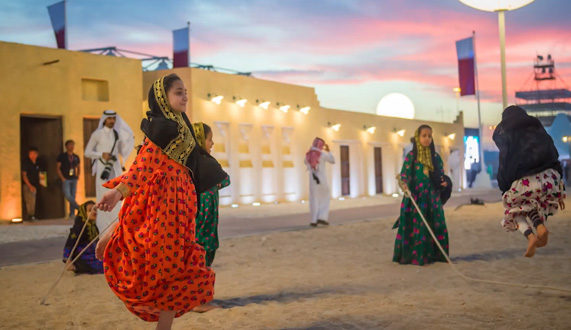 Qatari girls playing