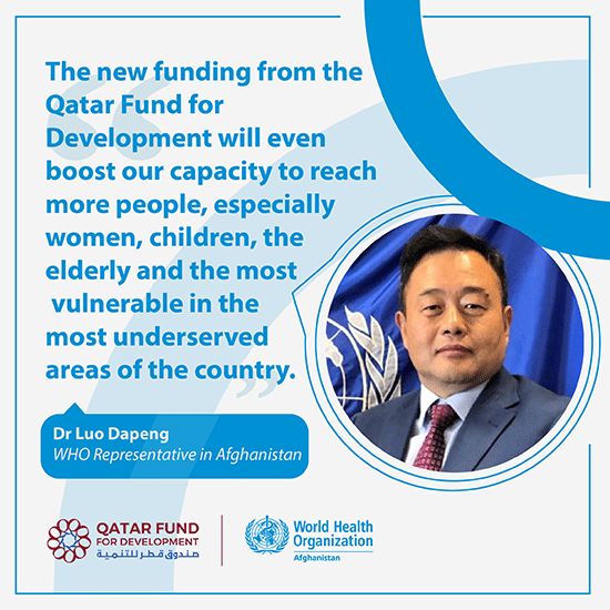 Qatar Fund for Development provides life-saving essential medicines to under-served areas in Afghanistan in collaboration with the WHO