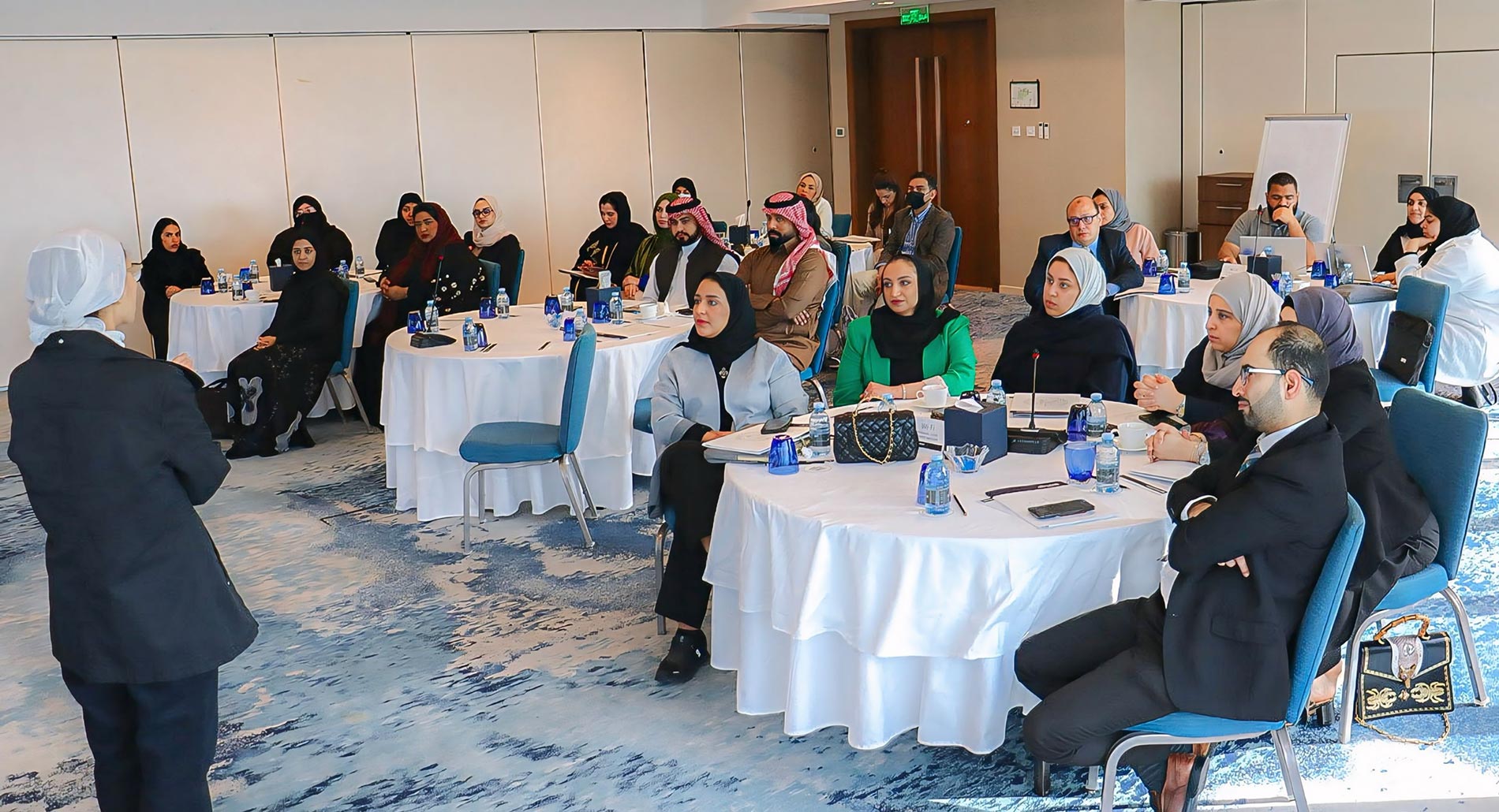 WHO EMRO Technical Officer (Science, Information and Dissemination) Dr Eman Aly and participants during the training. Photo credit: WHO/WHO Bahrain