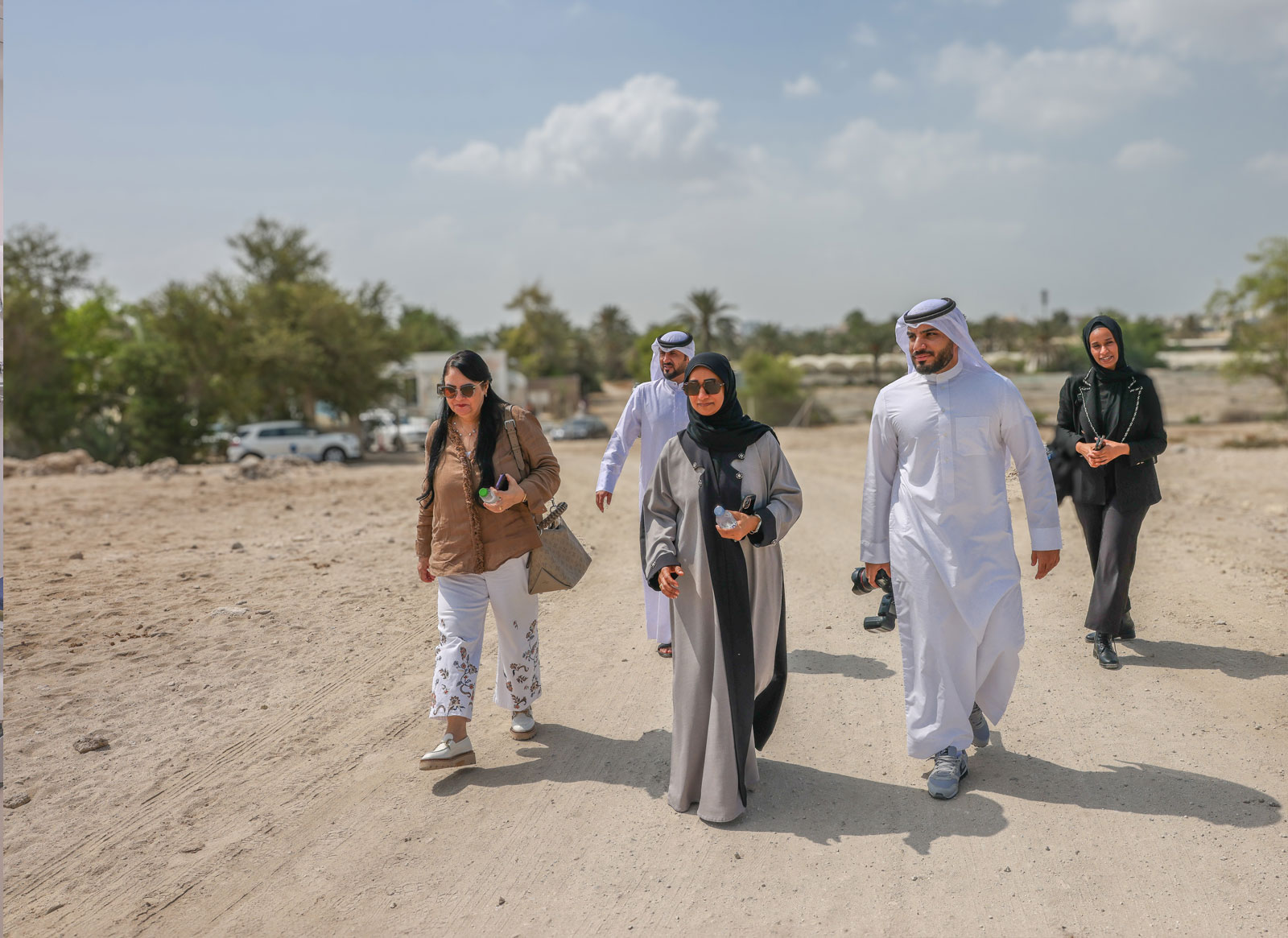 Mission members visit one of the designated sites. Photo credit: WHO/WHO Bahrain.