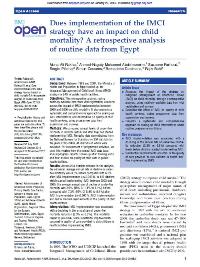 Thumbnail of Does implementation of the IMCI strategy have an impact on child mortality? A retrospective analysis of routine data from Egypt - BMJ Open