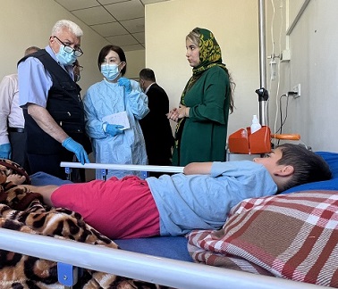 young boy in hospital