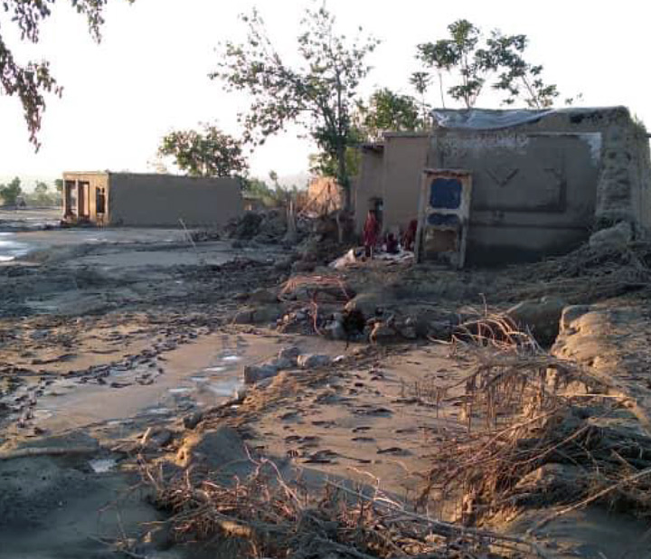 Damaged infrastructure in flood-affected communities