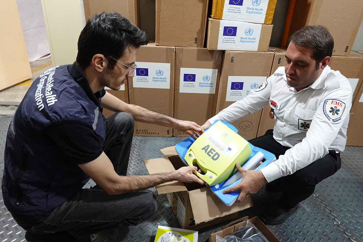 WHO enhances prehospital capacities with donation of 40 defibrillators to Iranian emergency organization