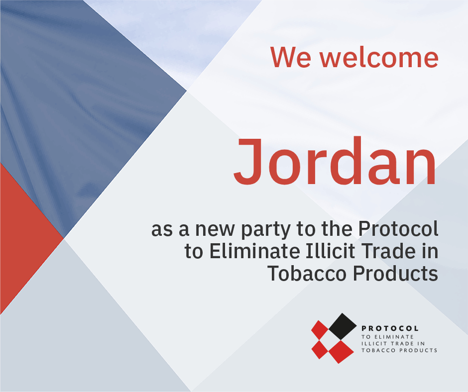 Jordan announces accession to the Protocol to Eliminate Illicit Trade in Tobacco Products