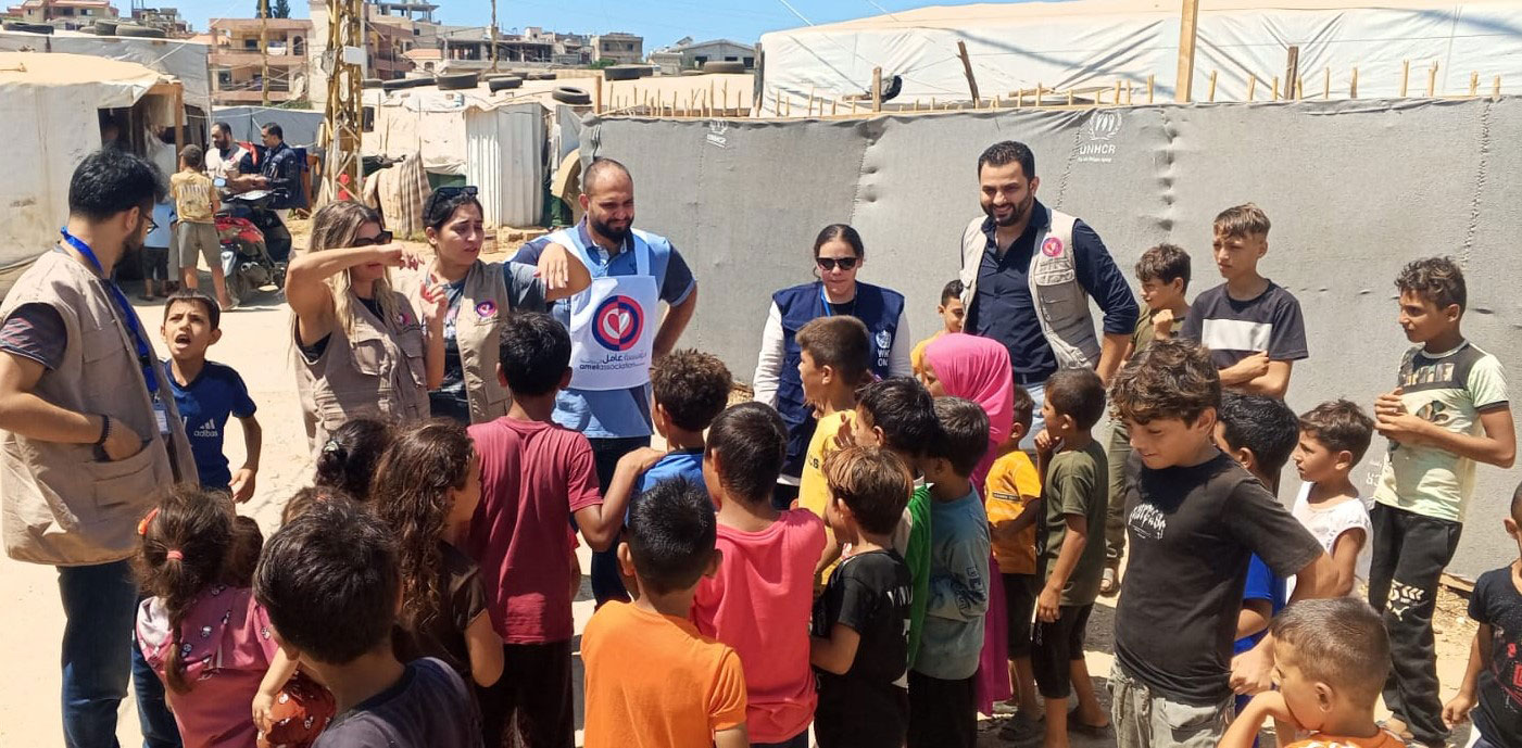 Children gather during the OCV vaccination campaign in Qolayaat, Akkar. Photo credit: WHO Lebanon23 UN Interagency Award for noncommunicable diseases prevention and control and mental health.  Photo credit MOPH Lebanon.