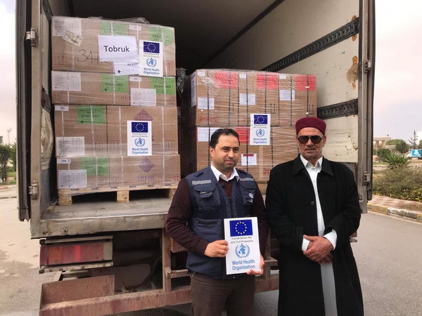 WHO distributes critically needed emergency medical supplies to hospitals in Libya