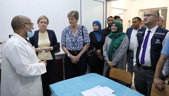 Joint delegation from WHO and UK visit Keshlaf primary health care centre in Tripoli, Libya