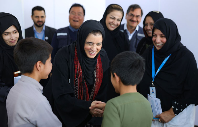 Dr Balkhy speaking with children during her visit to a Drug Addiction Treatment Centre in Kabul, Afghanistan.