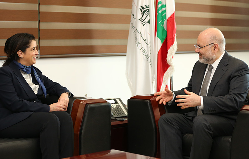 WHO Regional Director Dr Hanan Balkh meeting with Dr Firas Abiad, Minister of Public Health Lebanon.