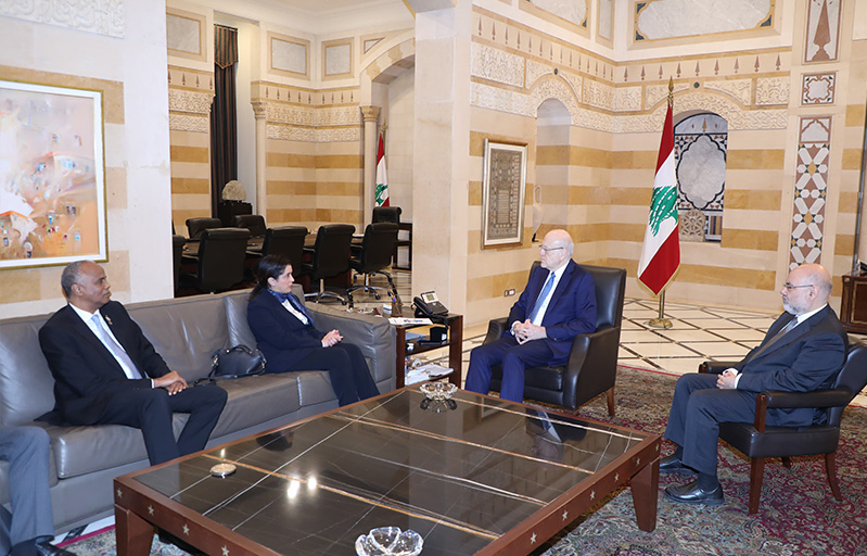 WHO Regional Director Dr Hanan Balkhy meeting with Prime Minister Mr Najib Mikati and Minister of Public Health Dr Firas Abiad