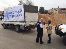 Life-saving medical supplies reach besieged city in Syria