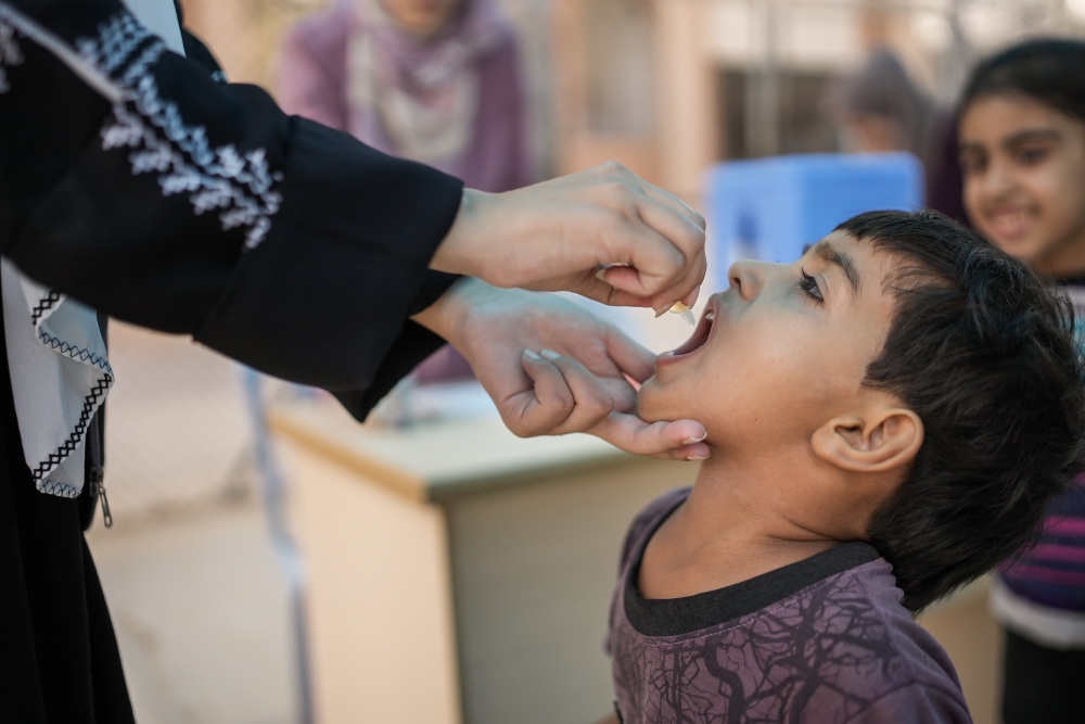 Second round of polio vaccination in the Gaza Strip aims to vaccinate over half a million children