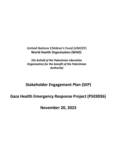 Stakeholder Engagement Plan (SEP)