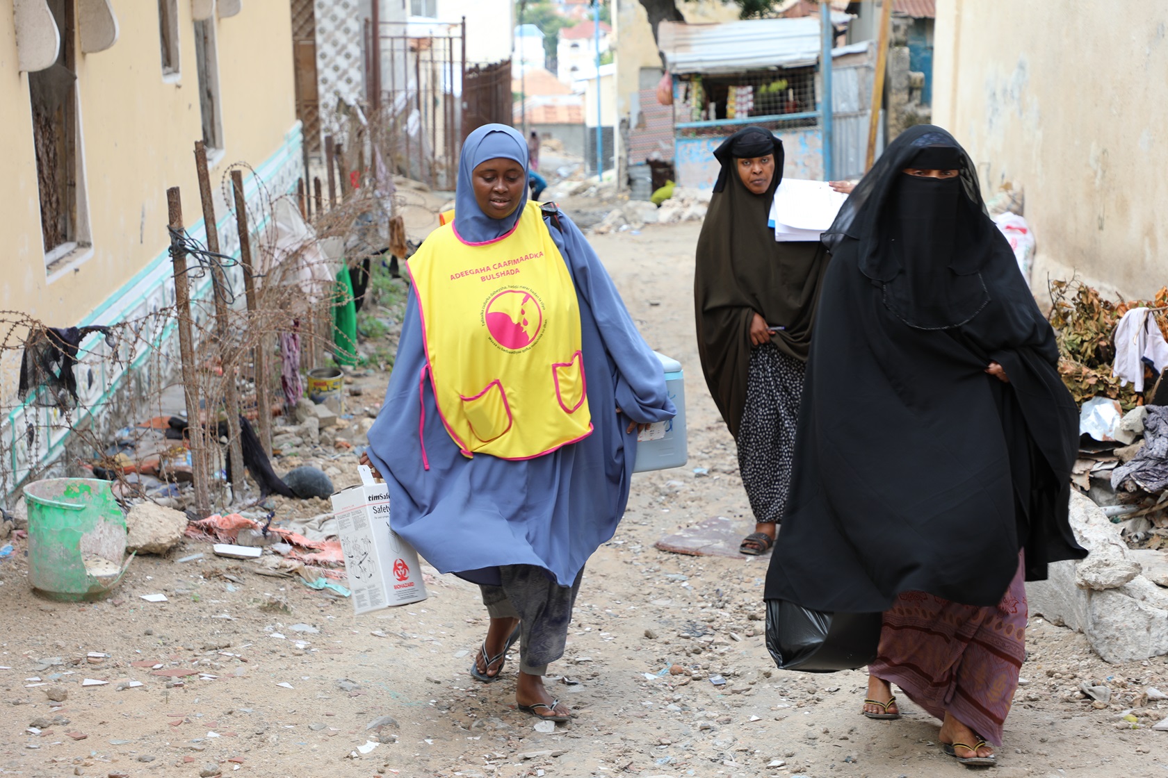 Hani and her team on their way to a house to house campaign