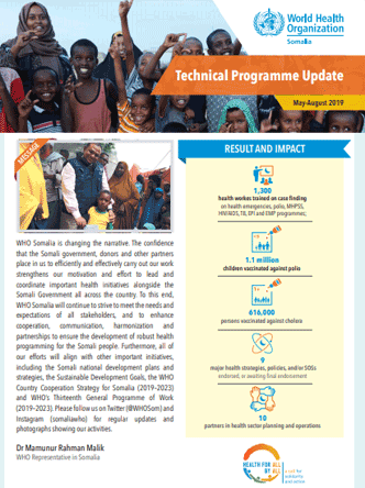 Technical programme update May - August 2018