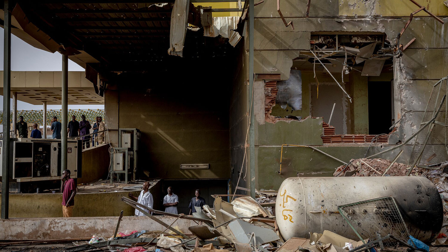 Destroyed room at Aalia specialist hospital in Sudan