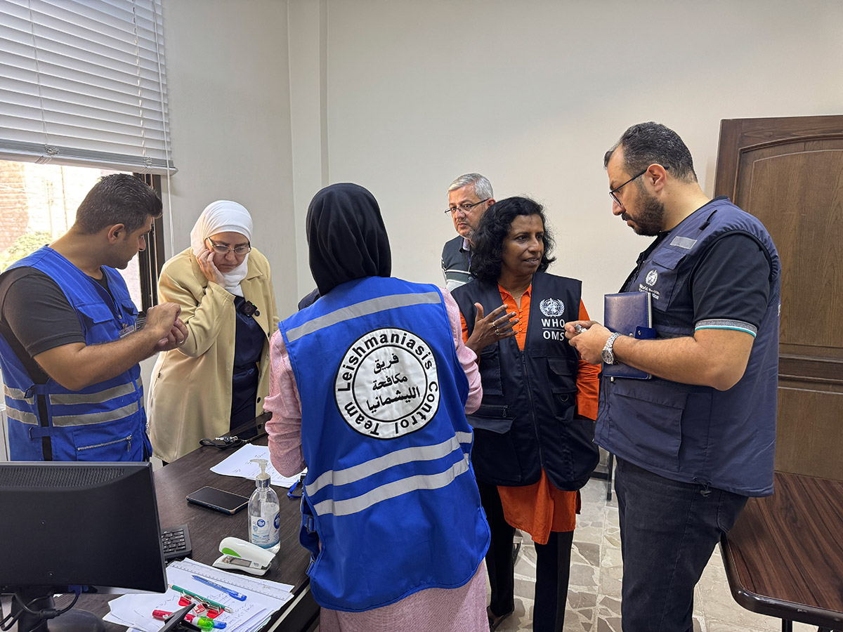 EMRO team visiting the newly established leishmaniasis treatment centre in Salah Al-Din, Aleppo, as part of WHO's efforts to expand healthcare access in Syria. Photo credit: @WHO Syria.