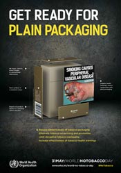 World No Tobacco Day 2016 poster: Get ready for plain packaging