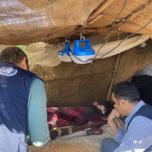 With Al Takamol refugee camp destroyed by fire in Sudan, WHO extends health support and assesses further needs